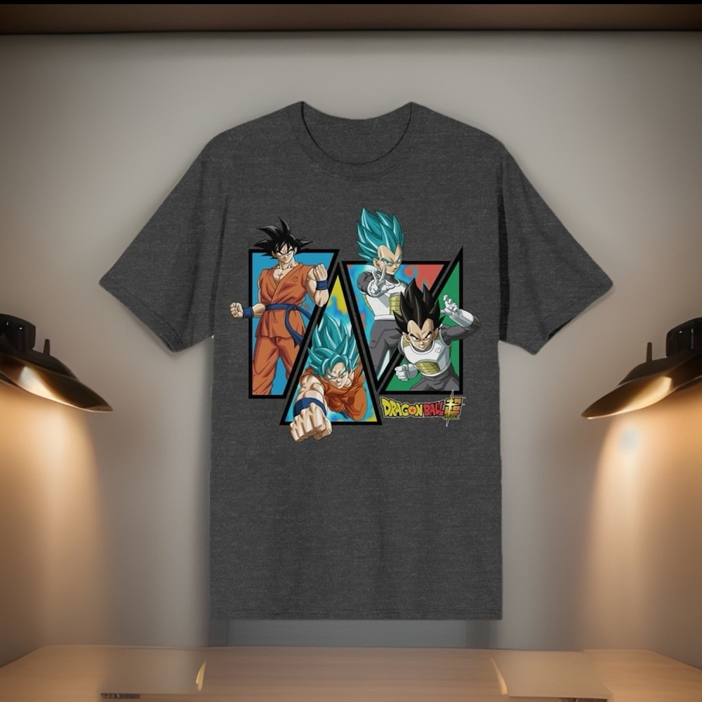 Charcoal Grey Dragon Ball Z & All Characters . Vibrant Multicolor Design T-Shirt